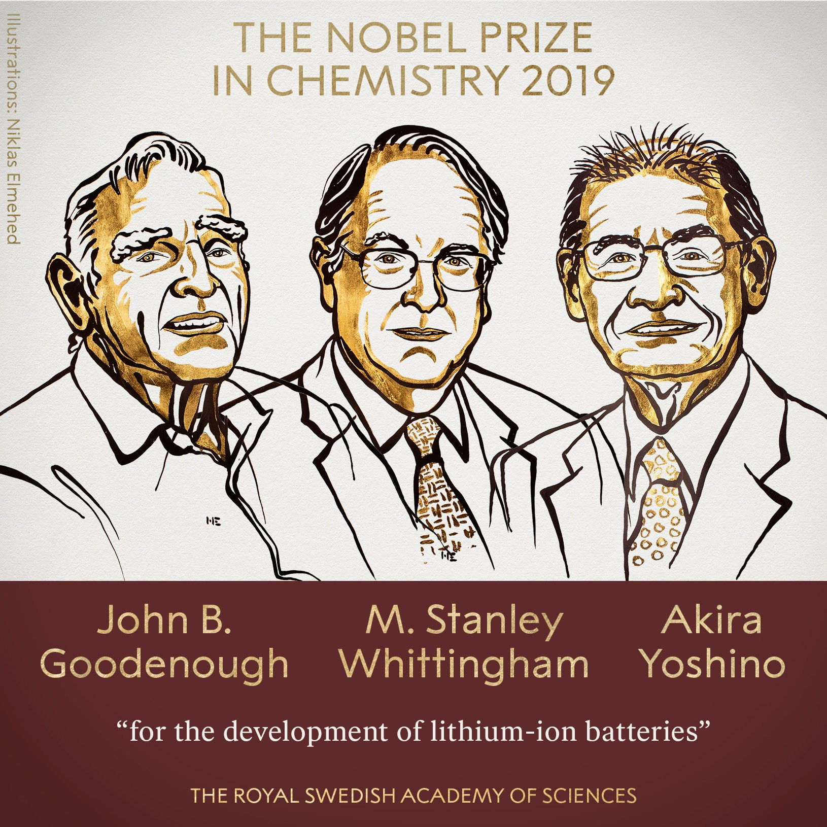 诺贝尔化学奖终于颁给了锂电池领域，3位科学家获此殊荣