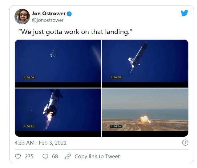着陆失利，SpaceX星际飞船原型机SN9实验时再次发生爆炸