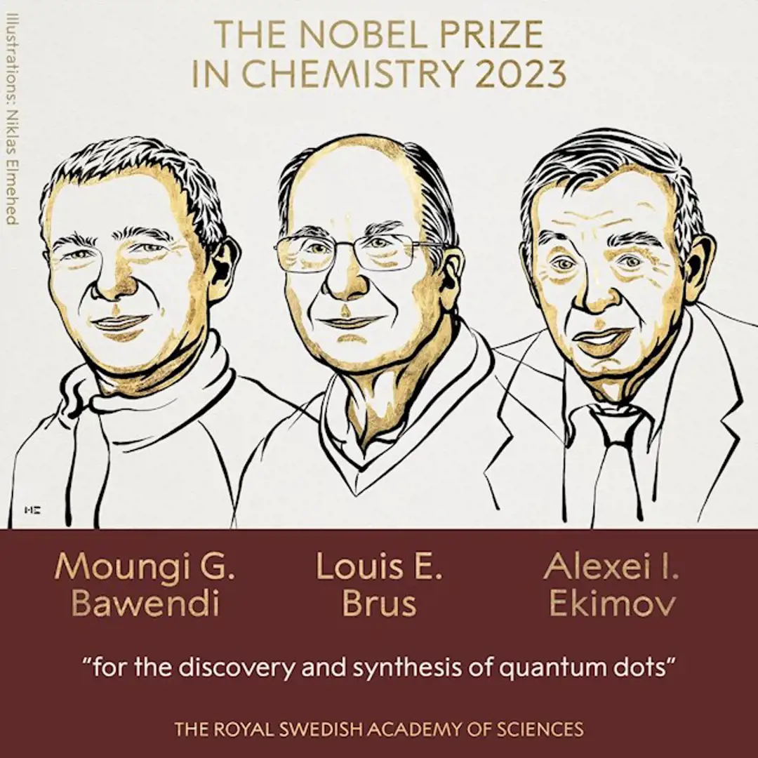 2023年诺贝尔化学奖得主揭晓：量子点技术3位科学家获奖